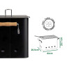 BARBEQUE PORTATILE RETTAN MANIGLIE COL NERO