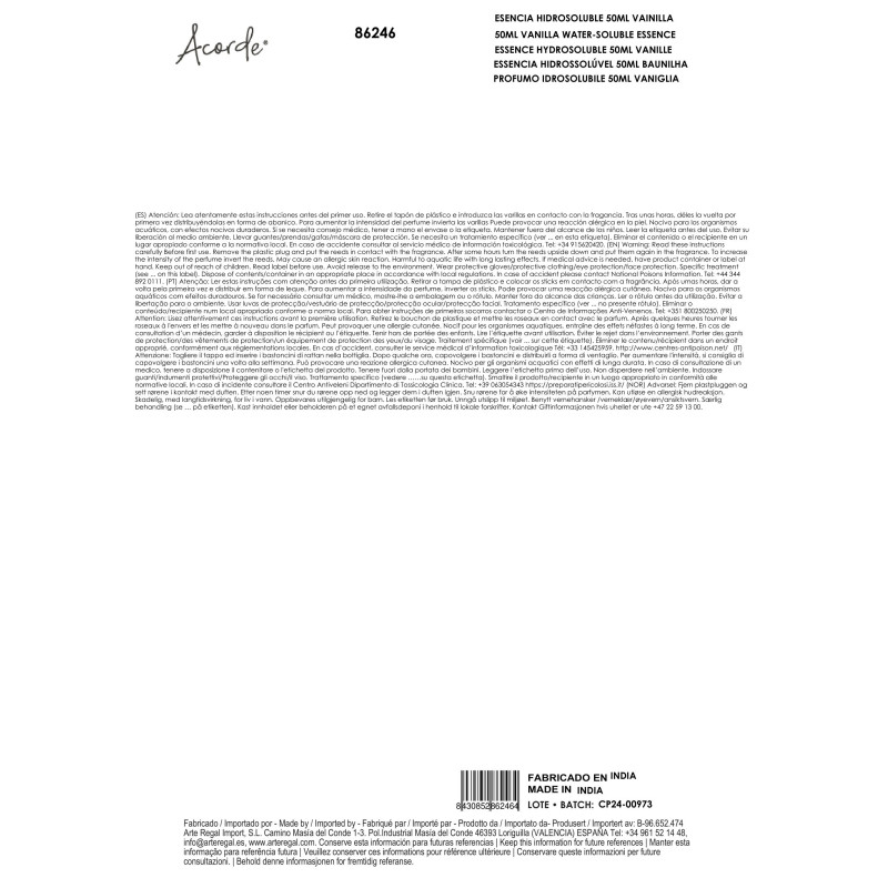 PROFUMO IDROSOLUBILE 50ML VANIGLIA