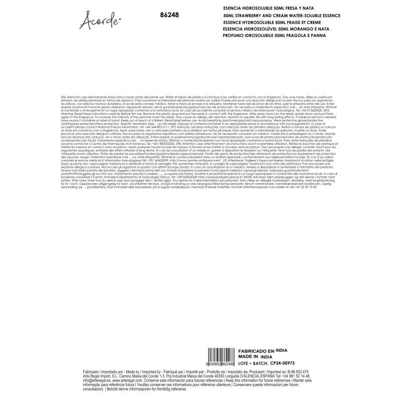 ESSENCE HYDROSOLUBLE 50ML FRAISE ET CREME 