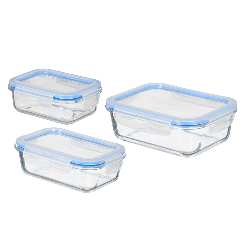 SET 3 RECTANGULAR LUNCH BOX LID