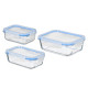 SET 3 BOITE A LUNCH RECTANGULAIRE COUVERCLE