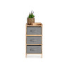 BAMBOO SHELF 3 GRAY DRAWERS 36X36X66CM