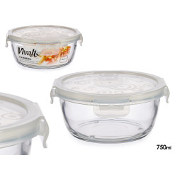 TEGLIA ROTONDA VETRO CON COPERCHIO SILIC