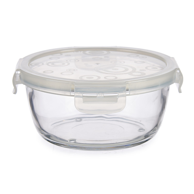 TEGLIA ROTONDA VETRO CON COPERCHIO SILIC