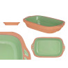 CASSEROLE TERRE CUITE RECTANGULAR POIGNE 23CM VERT