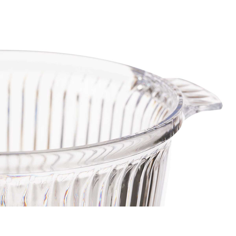 PLASTIC TRIPED ICE BUCKET TRANSPARENT 2L