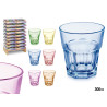 VASO VIDRIO 300 ML SURT 6 COLORES DISPLAY
