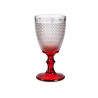 COPO VINHO VIDRO DECO PONTOS PE VERMELHO 330ML 