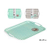 MELAMINE TRAY 42X27CM ASSORTED 2 VICHY
