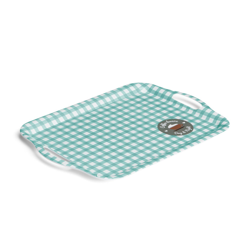 MELAMINE TRAY 42X27CM ASSORTED 2 VICHY