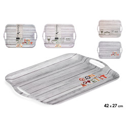 MELAMINE TRAY 42X27CM ASSORTED 2 DINNER