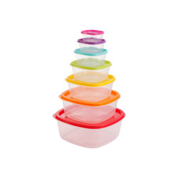 SET 7 CONTENITORI PLASTICA QUADRATI IL PRANZO