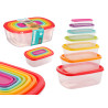 SET 7 RECTANGULAR PLASTIC LUNCH BOX