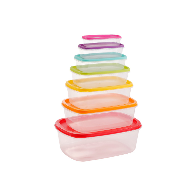 SET 7 BOITES A LUNCH RECTANGULAIRES PLASTIQUE
