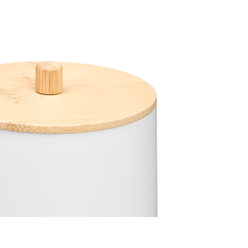 CONTENITORE PLASTICA COPERCHIO BAMBU BIANCO