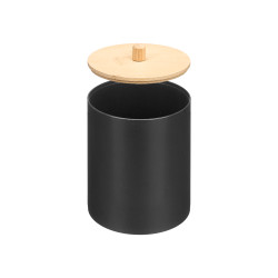 BLACK BAMBOO LID PLASTIC CANISTER