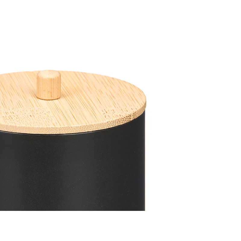 CONTENITORE PLASTICA COPERCHIO BAMBU NERO