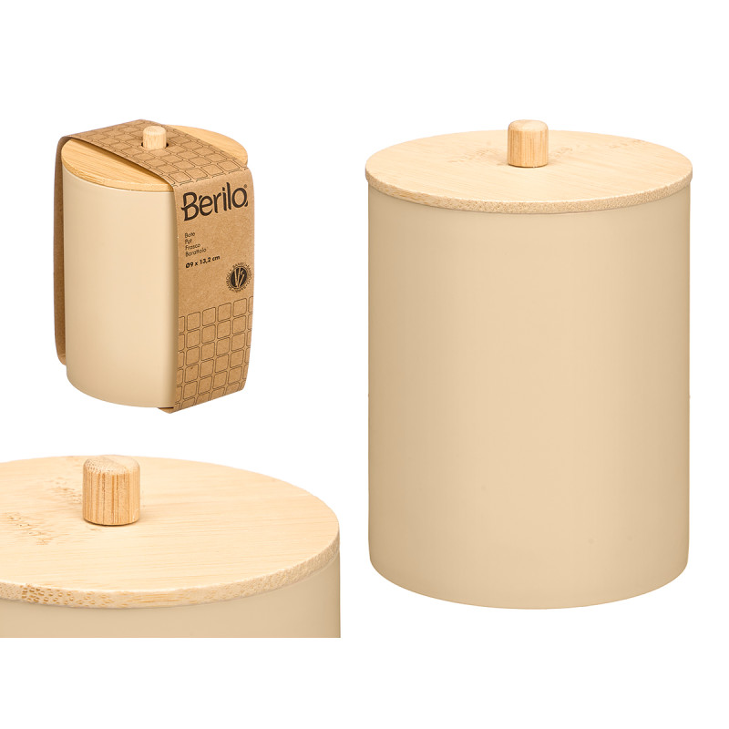 BOITE PLASTIQUE COUVERCLE BAMBOU BEIGE