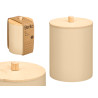 BEIGE BAMBOO LID PLASTIC CANISTER