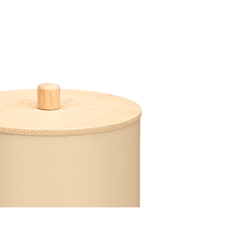 CONTENITORE PLASTICA COPERCHIO BAMBU BEIGE