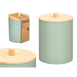 BARATTOLO PLASTICA COPERCHIO BAMBU MENTA
