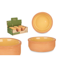 CASSEROLE TERRE CUITE ROND 12CM JAUNE