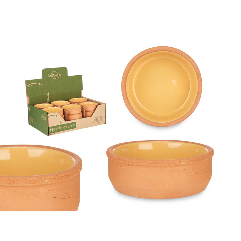 CASSEROLE TERRE CUITE ROND 12CM JAUNE