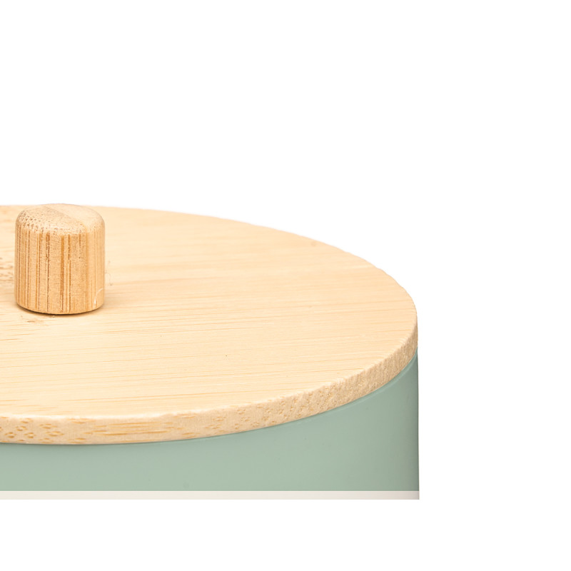 BARATTOLO PLASTICA COPERCHIO BAMBU MENTA