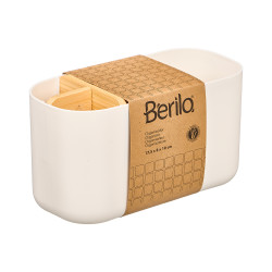 ORGANIZADOR PLASTICO BAMBU 5 FUROS BRANCO