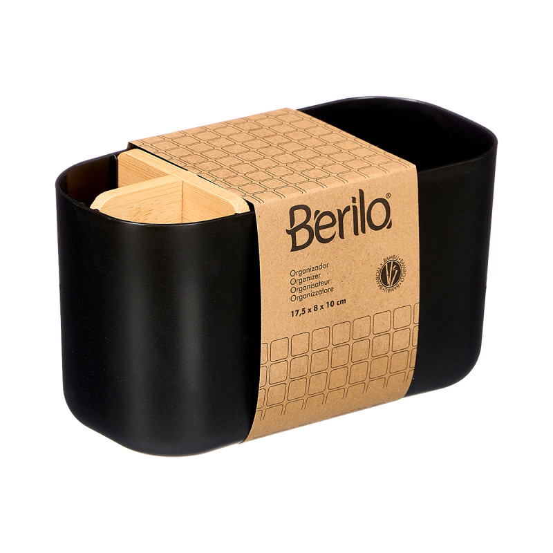 BAMBOO PLASTIC ORGANIZER 5 HOLES BLACK