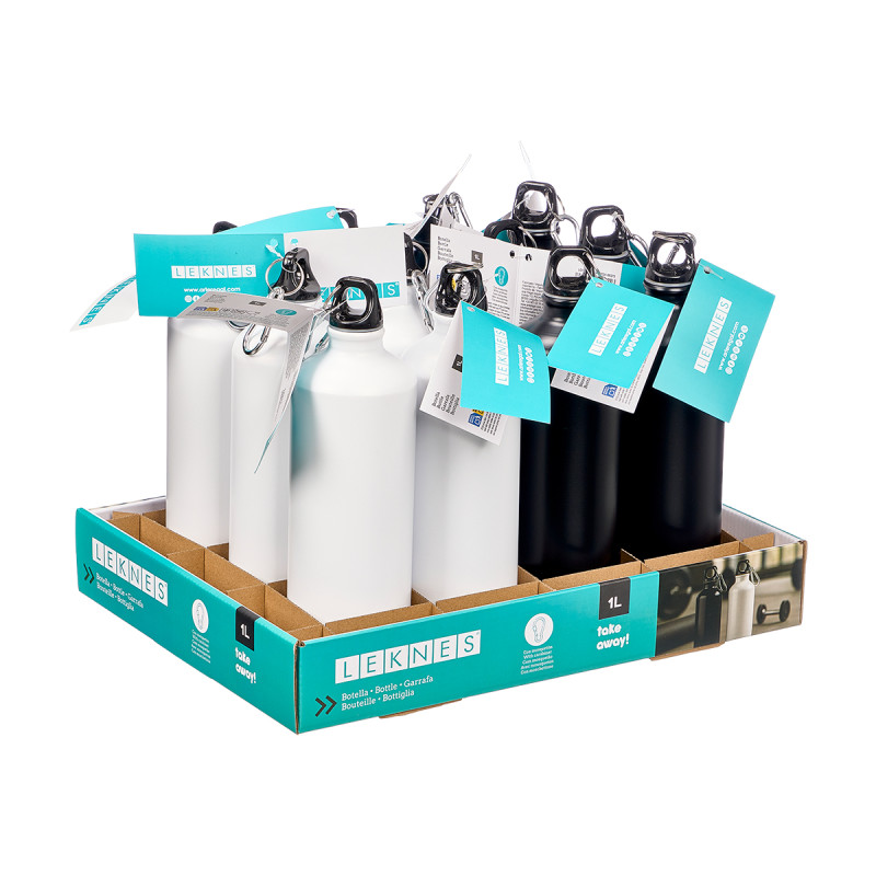 CANTEEN 1000ML CARABINER BOTTLE ASSORTMENT 2 COL