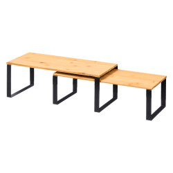 SET DE 2 ÉTAGÈRES EN BAMBOU PIEDS 40X19CM
