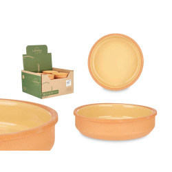 CAZUELA BARRO REDONDO 16CM AMARILLO