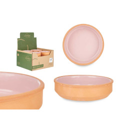 CAZUELA BARRO REDONDO 16CM ROSA