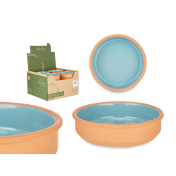 CASSEROLE TERRE CUITE ROND 16CM TURQUOISE