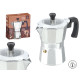 CAFETIERE 3 TASSES ALUMINIUM EMBOUT TRANSPARENT. V