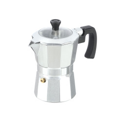 CAFETIERE 3 TASSES ALUMINIUM EMBOUT TRANSPARENT. V