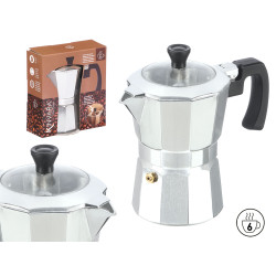 CAFETIERE 6 TASSES ALUMINIUM EMBOUT TRANSPARENT. V
