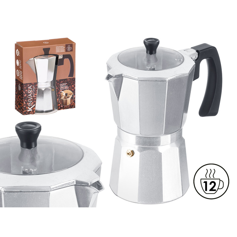 12-CUP ALUMINIUM COFFE MAKER WITH TRANSPARENT TIP
