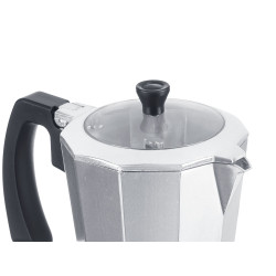 CAFETEIRA ALUMINIO 12 CHAVENAS BOCAL TRANSPARENTE