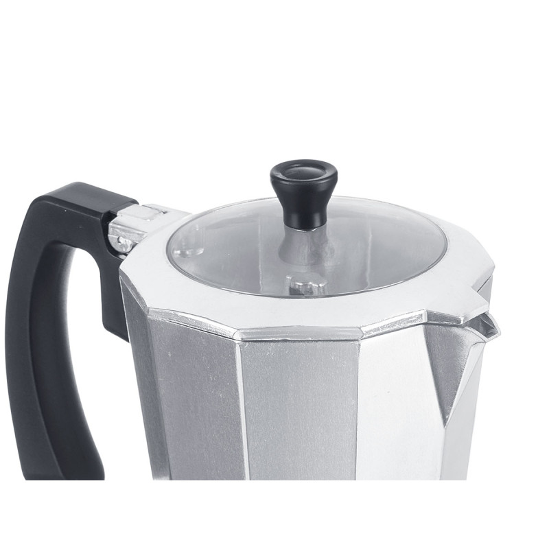 CAFFETTIERA ALLUMINIO DA 12 TAZZE PUNTA TRASPARENT