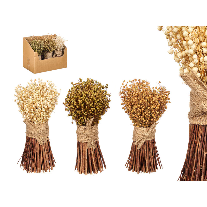 MAZZO NATRO RAFFIA PALLINE 3 COL ASSORT