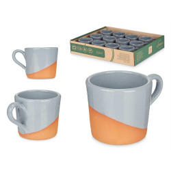 TAZZA CAFFE TERRACOTTA 80ML MANICO GRIGIO