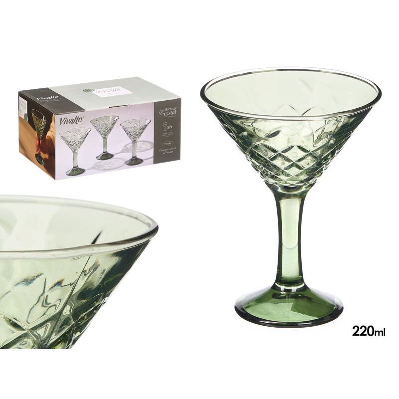 CALICE MARTINI FUSTELLATO 220ML VERDE