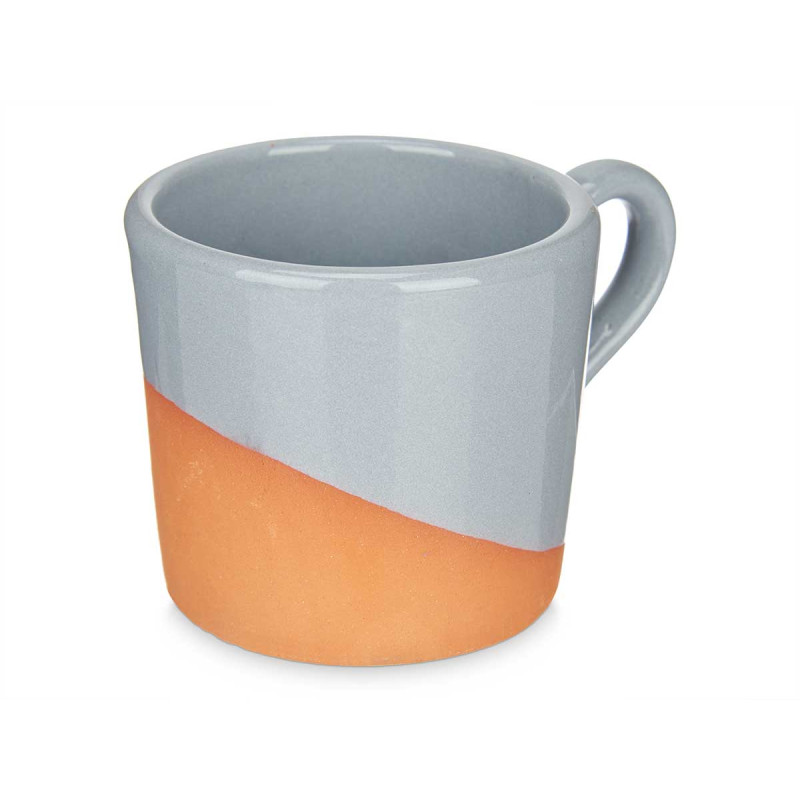 TAZZA CAFFE TERRACOTTA 80ML MANICO GRIGIO