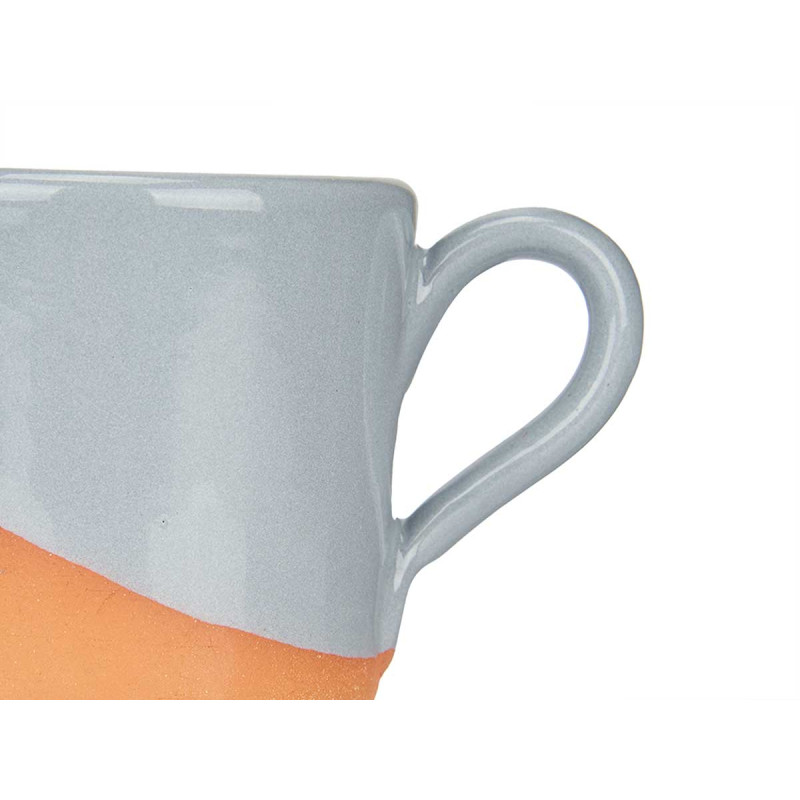 TAZZA CAFFE TERRACOTTA 80ML MANICO GRIGIO