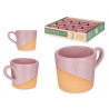 TAZZA CAFFE TERRACOTTA 80ML MANICO ROSA