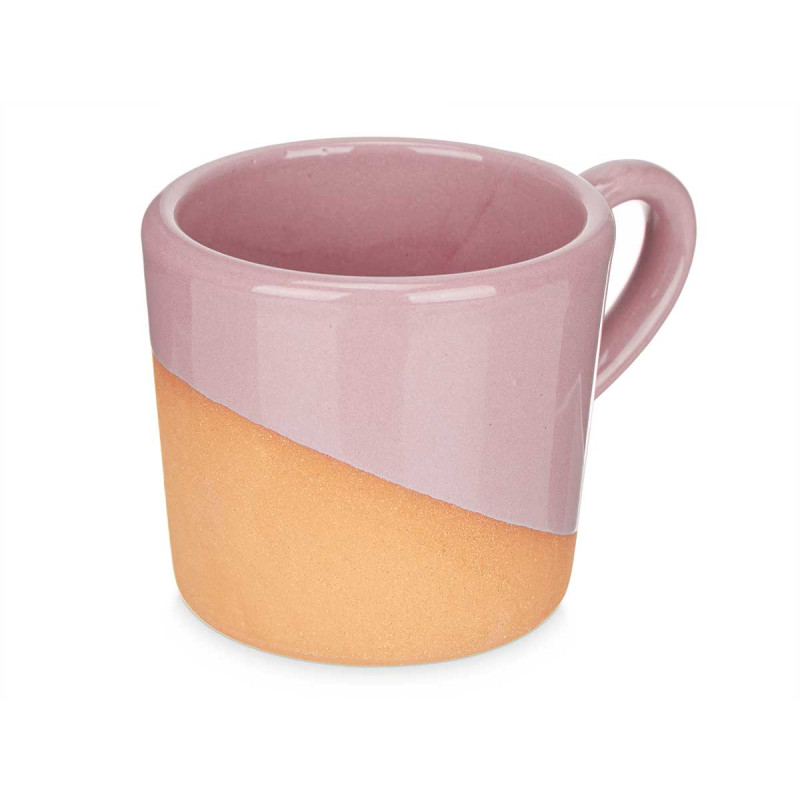 TAZZA CAFFE TERRACOTTA 80ML MANICO ROSA