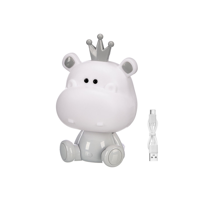 VEILLEUSE ENFANT HYPOPOTAMO ASSORT 3 CLR