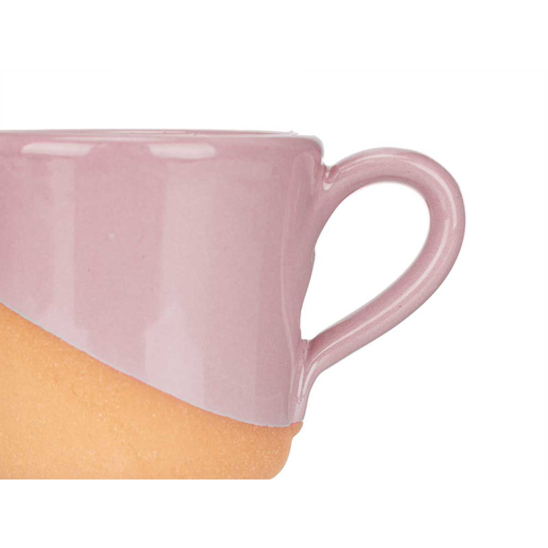 TAZZA CAFFE TERRACOTTA 80ML MANICO ROSA